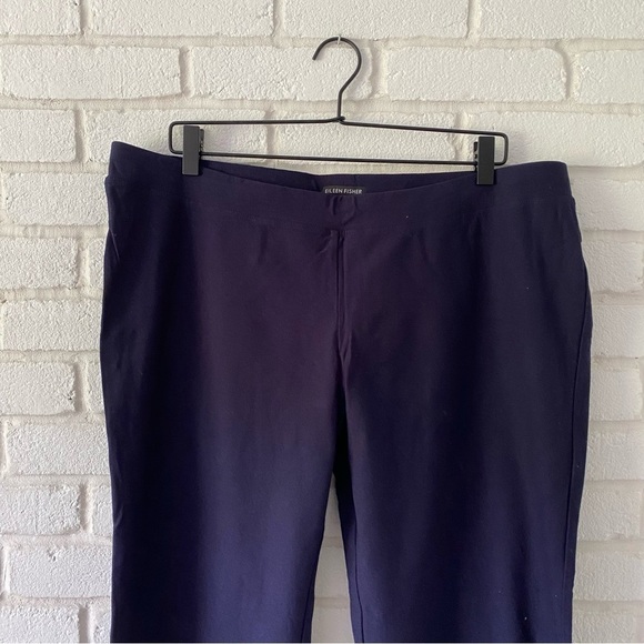 Eileen Fisher EETK Blue Stretch Crepe Slim Pants Women’s Size XL - Picture 2 of 8